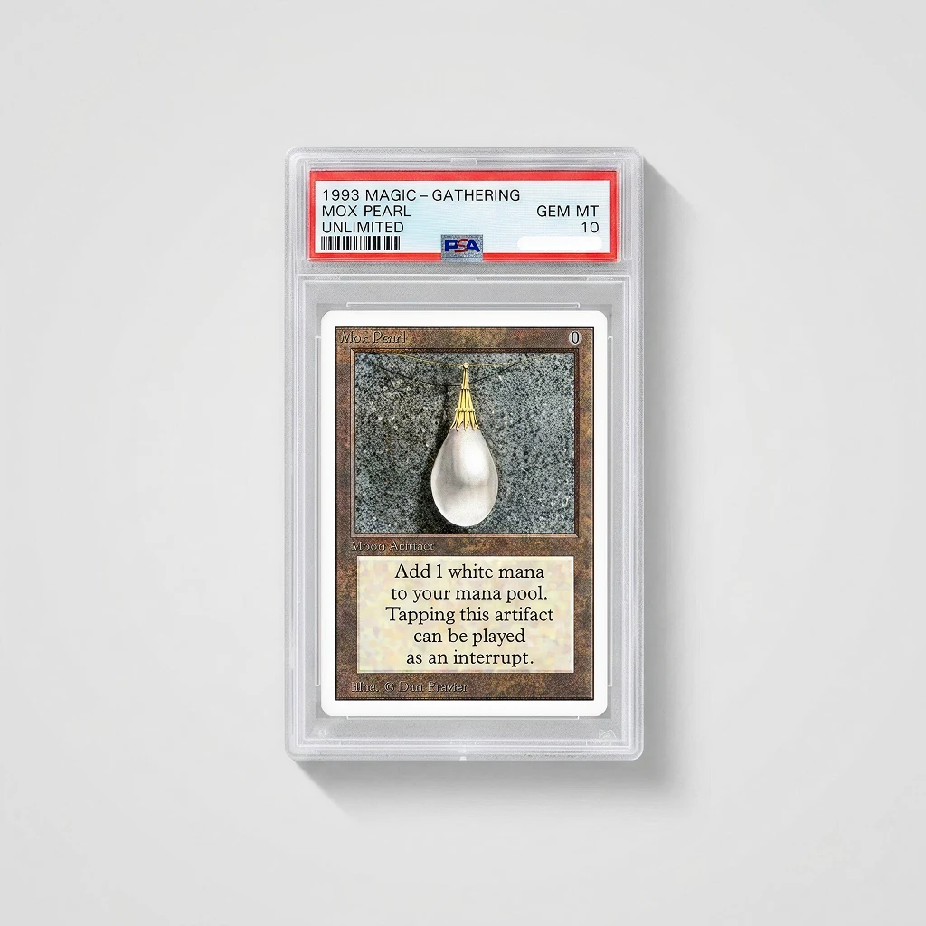 Framed MTG 1993 Unlimited Mox Pearl card